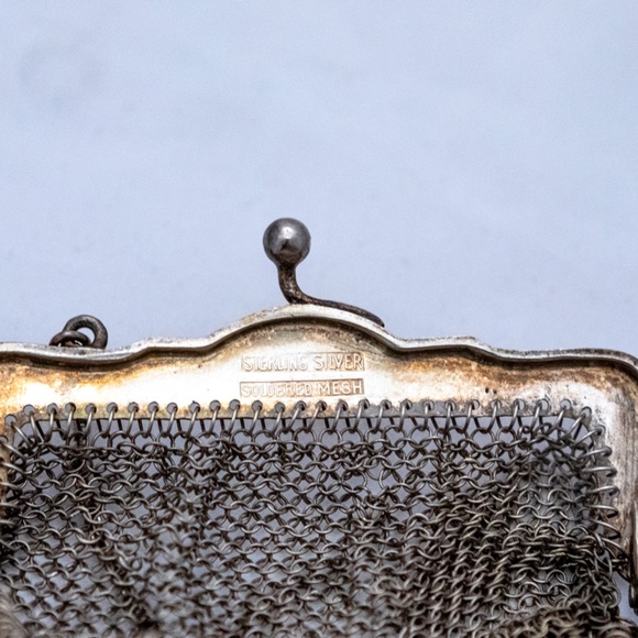 Antique Sterling Silver Mesh Wristlet - Picture 3 of 3